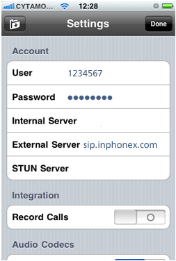 Configuração 3CXPhone  InPhonex